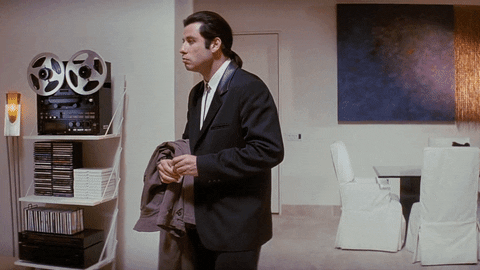 Pulp Fiction Vincent looking around